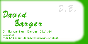 david barger business card